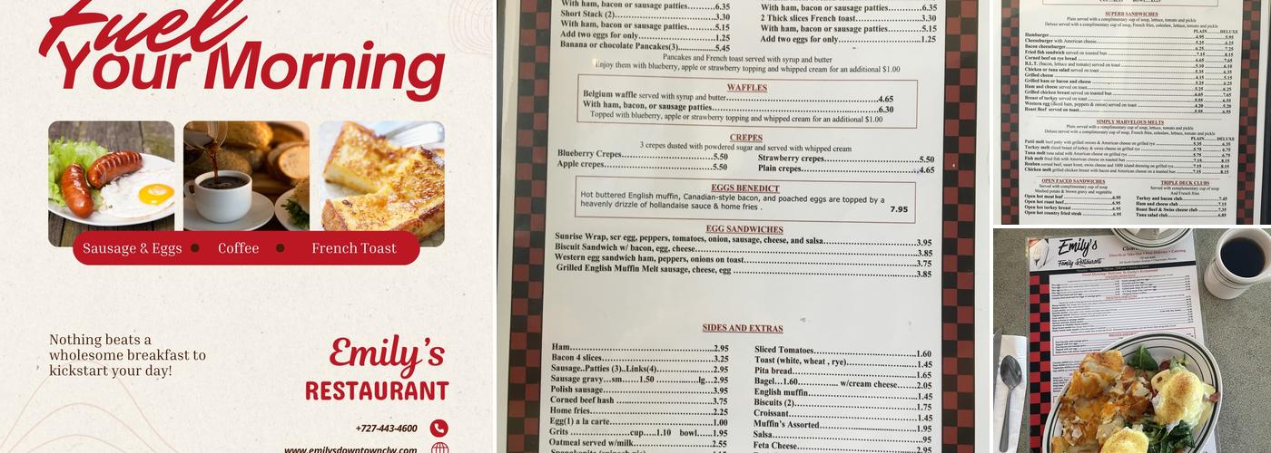 Emily's Restaurant Menu