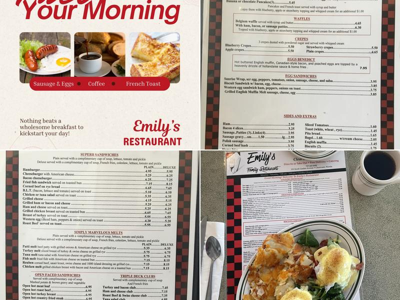 Emily's Restaurant Menu