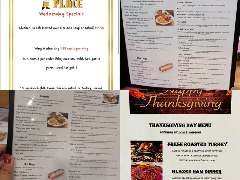 Our Place Clearwater Menu