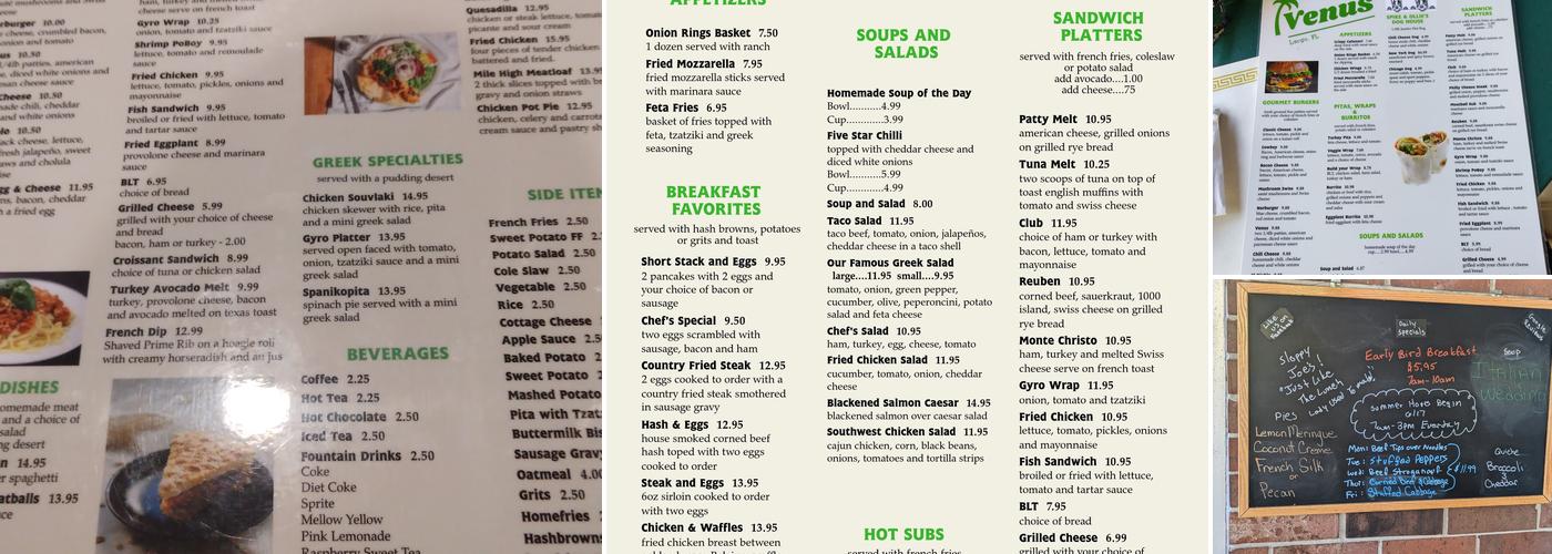 Venus Restaurants Menu