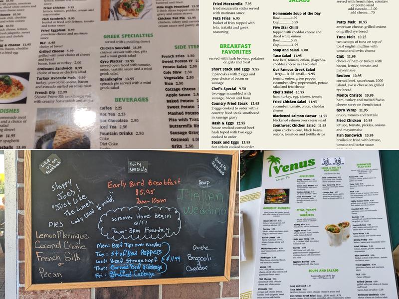 Venus Restaurants Menu