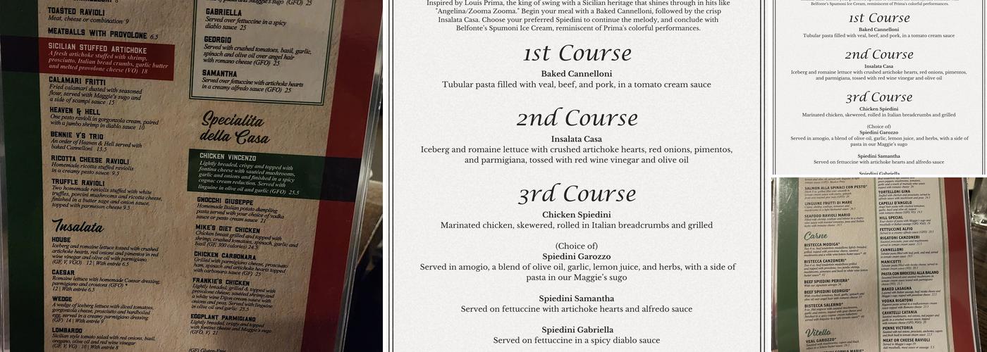 Garozzo's Downtown Menu