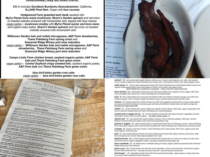 blue bird bistro Menu