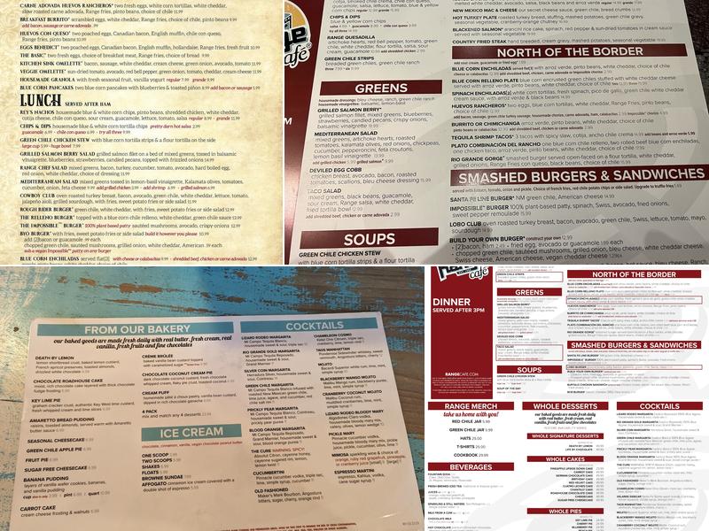 Range Café Bernalillo Menu