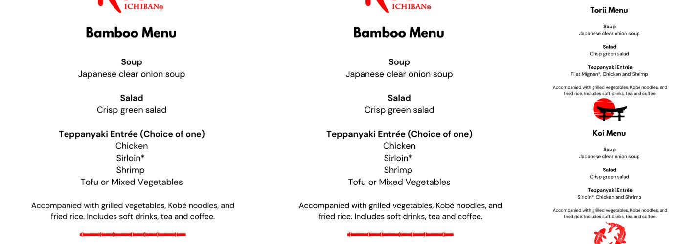 Kobé Japanese Steakhouse - New Tampa Menu
