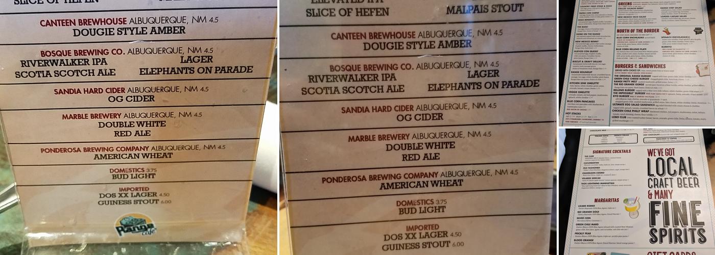 Range Cafe Coors Menu