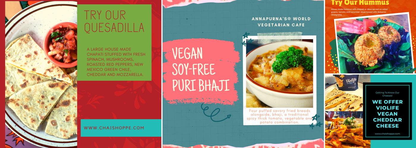 Annapurna's World Vegetarian Cafe Menu
