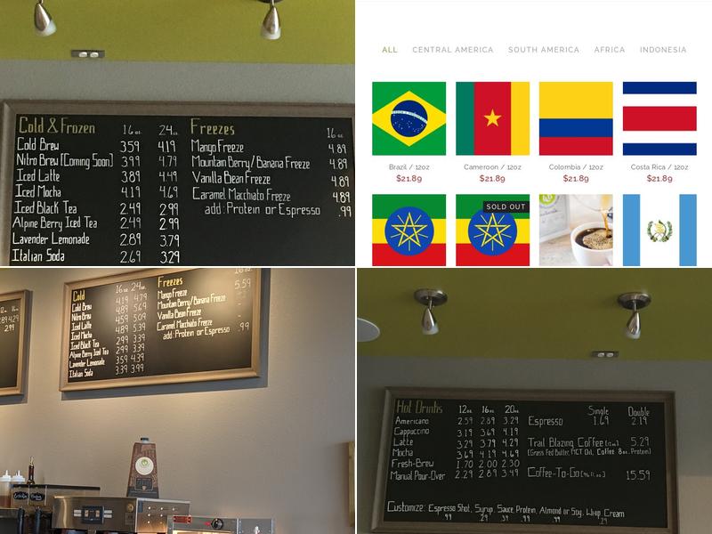 Whispering Bean Coffee Roasters Menu