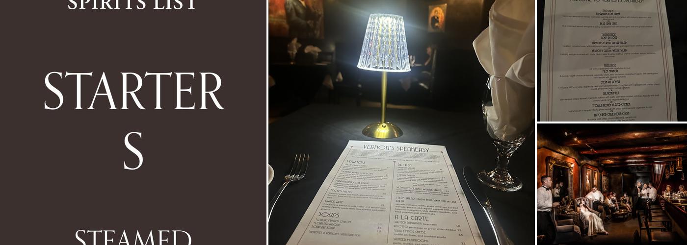 Vernon's Speakeasy Menu