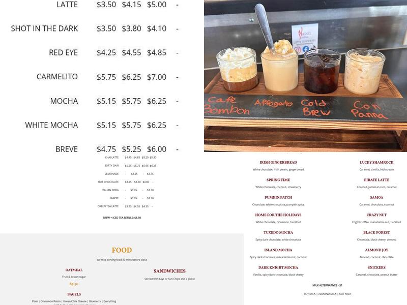 Napoli Coffee Menu