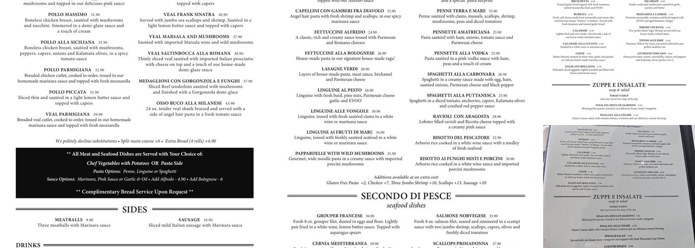 Cesare At the Beach Menu