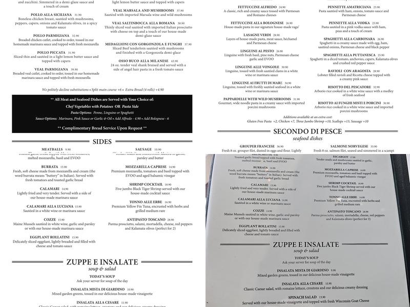 Cesare At the Beach Menu