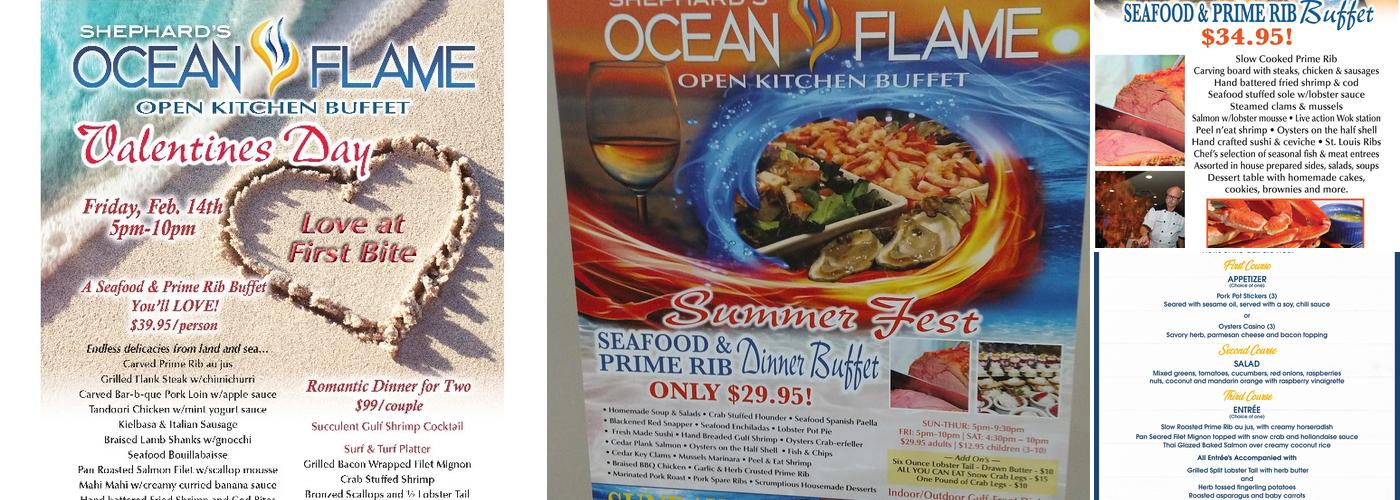 Shephard's Ocean Flame Menu