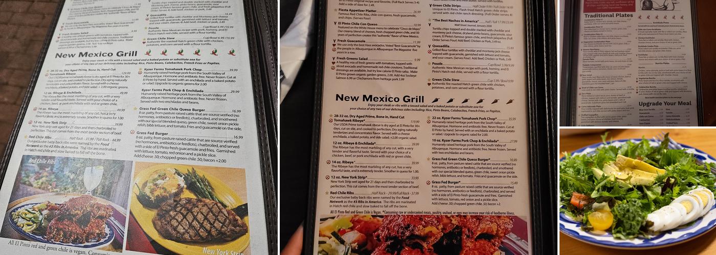 El Pinto Restaurant Menu
