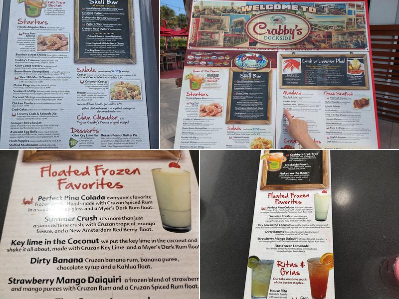 Crabby's Dockside Clearwater Menu