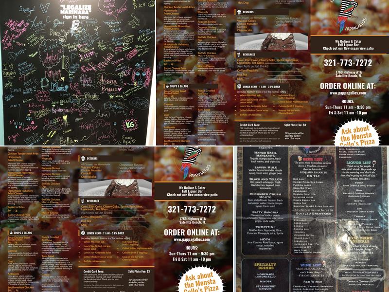 Pappagallo's Pizza Menu
