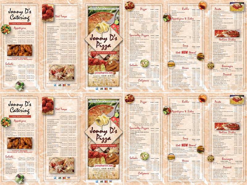 Jonny D's Pizza Menu