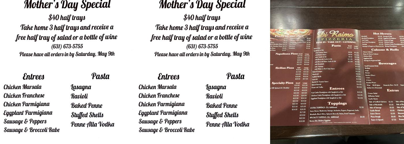 Di Raimo Pizzeria Menu