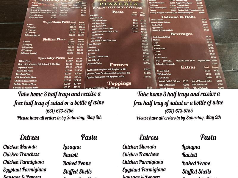 Di Raimo Pizzeria Menu