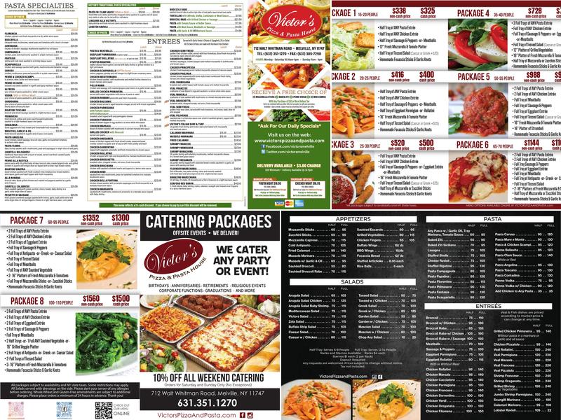 Victors Pizza and Pasta House Menu