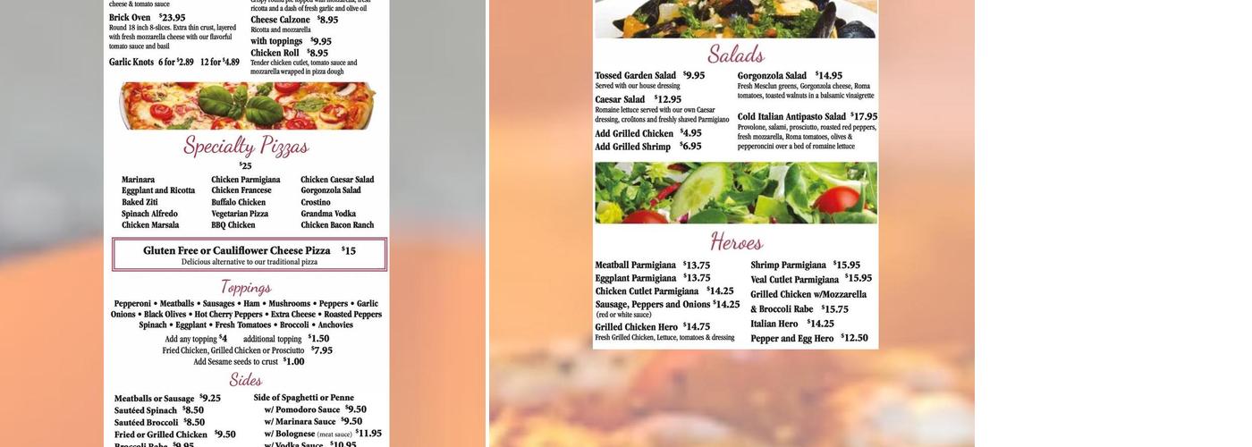 Umberto's Pizzeria Menu