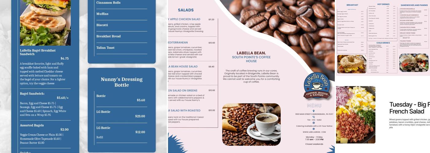LaBella Bean Coffee House & Eatery Menu