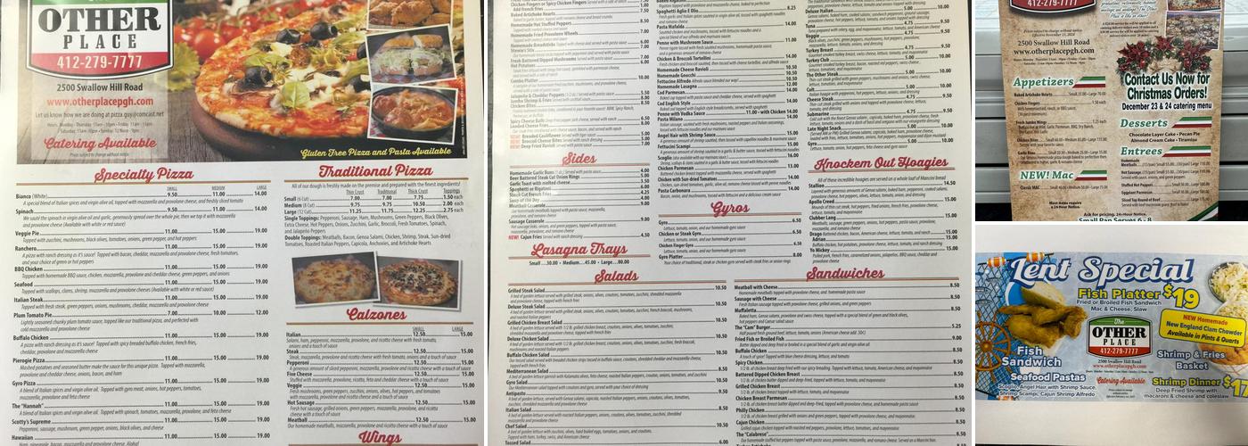 The Other Place Menu