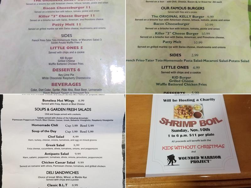 Kelly's Burgers & Beer Menu