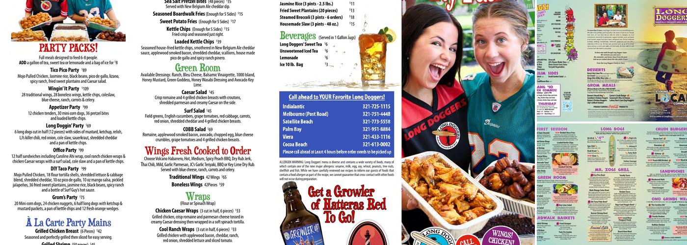 Long Doggers Menu