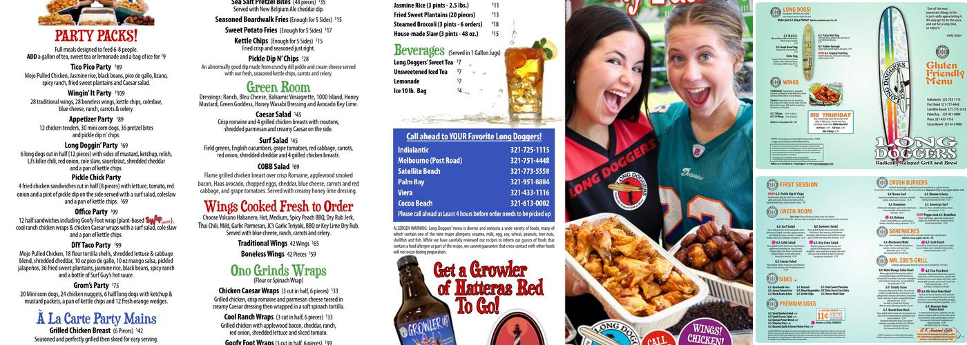 Long Doggers Menu
