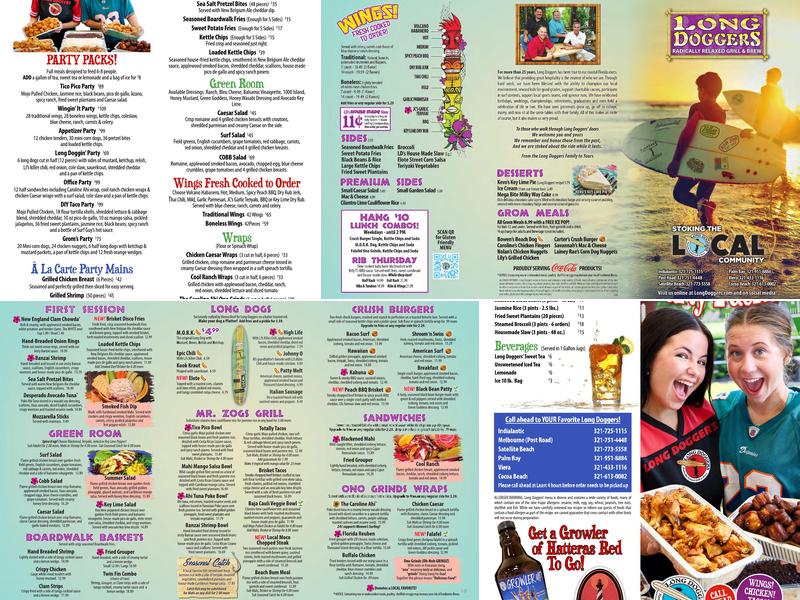 Long Doggers Menu