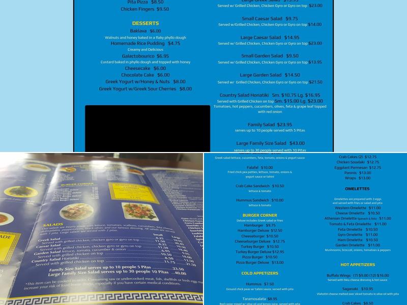 Athens Square Cafe Menu