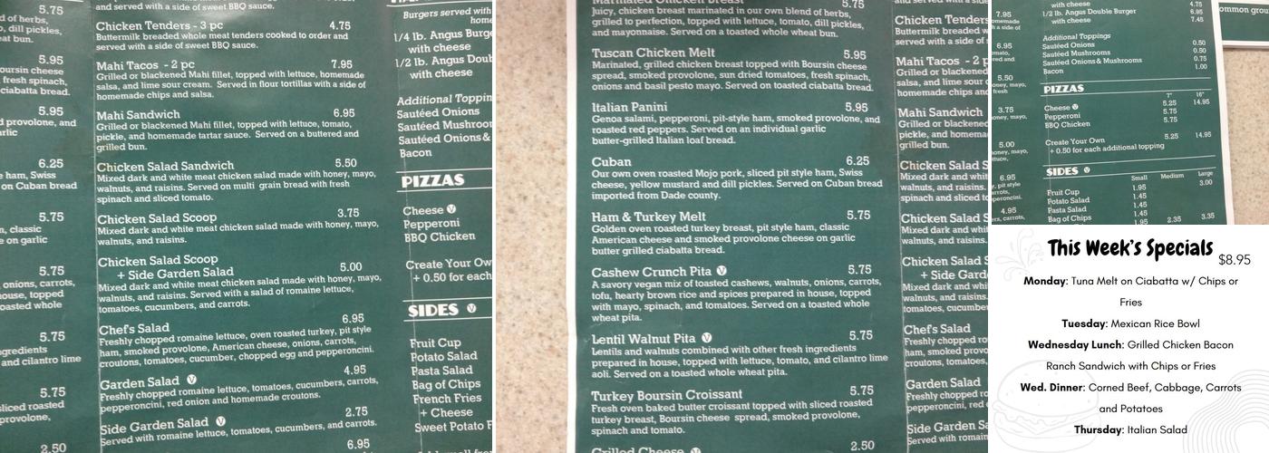 Common Grounds Cafe Menu