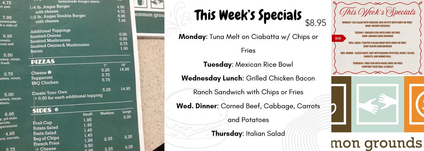 Common Grounds Cafe Menu