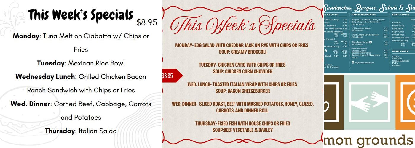 Common Grounds Cafe Menu