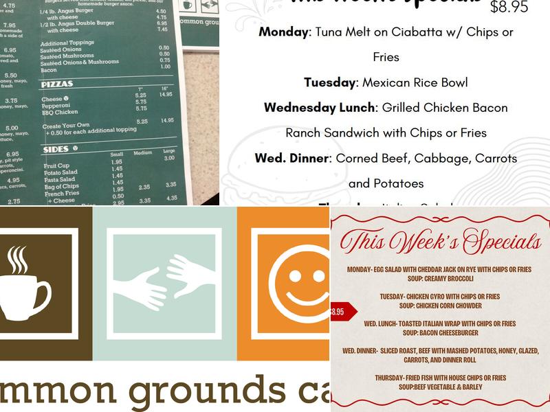 Common Grounds Cafe Menu