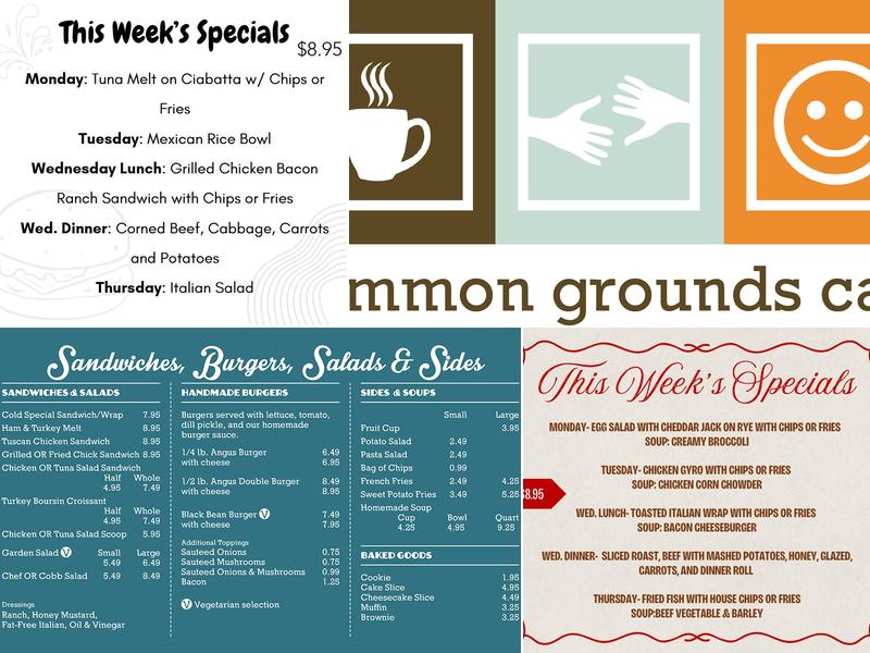 Common Grounds Cafe Menu