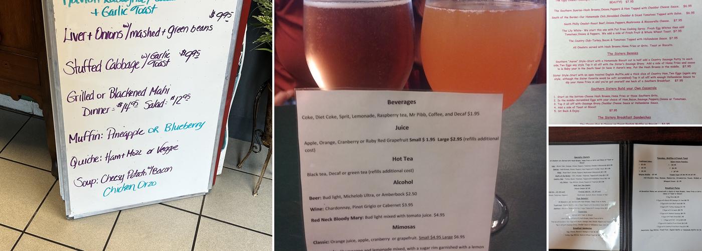 Southern Sisters Cafe Menu