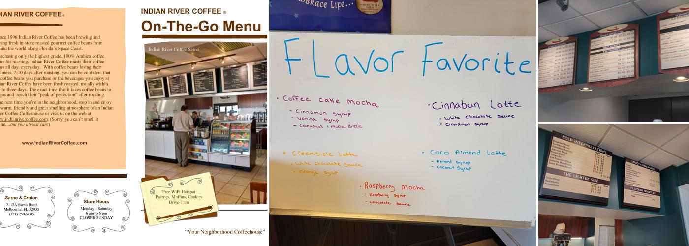 Indian River Coffee Co., Inc. Menu