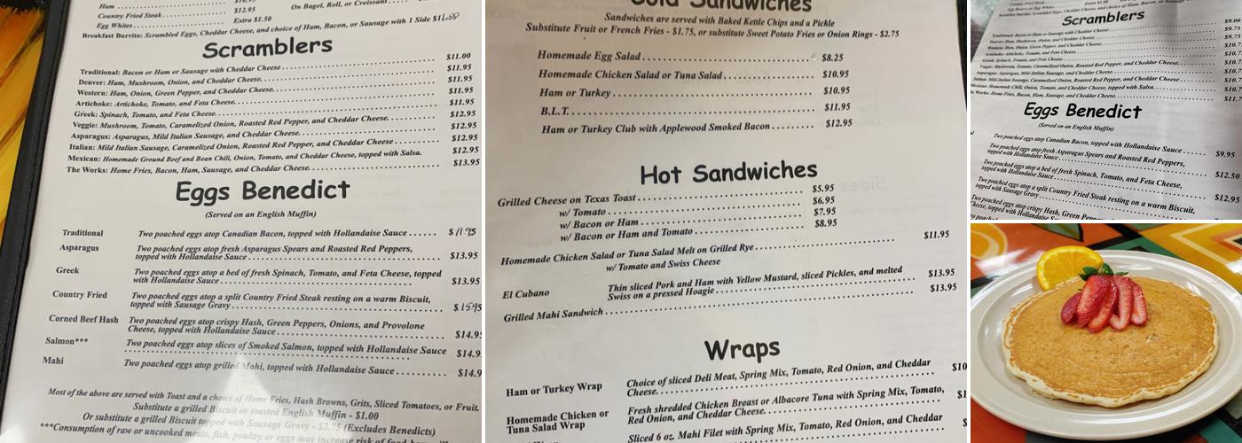 Scrambled Egg Cafe Menu