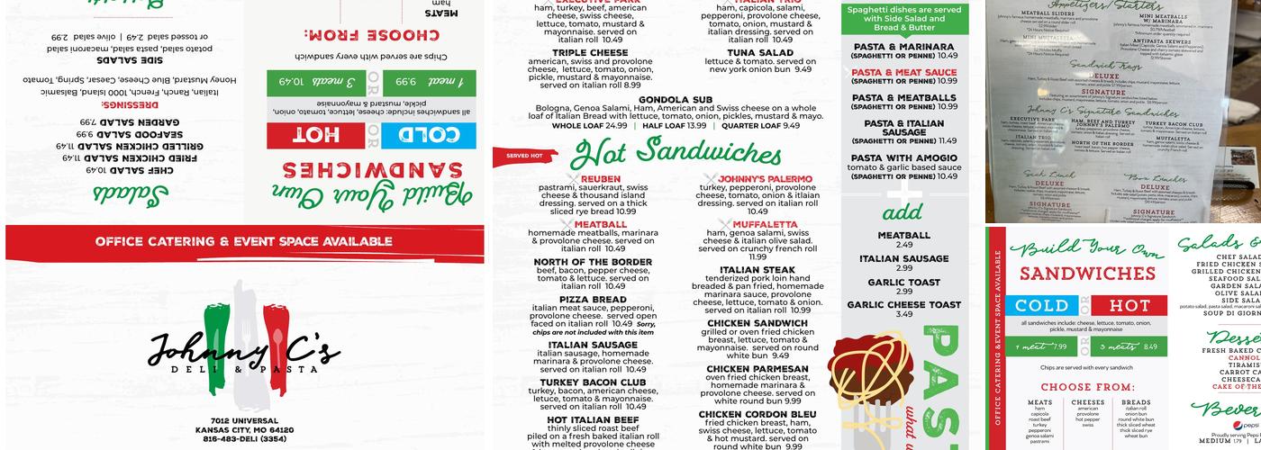 Johnny C's Deli & Pasta Menu