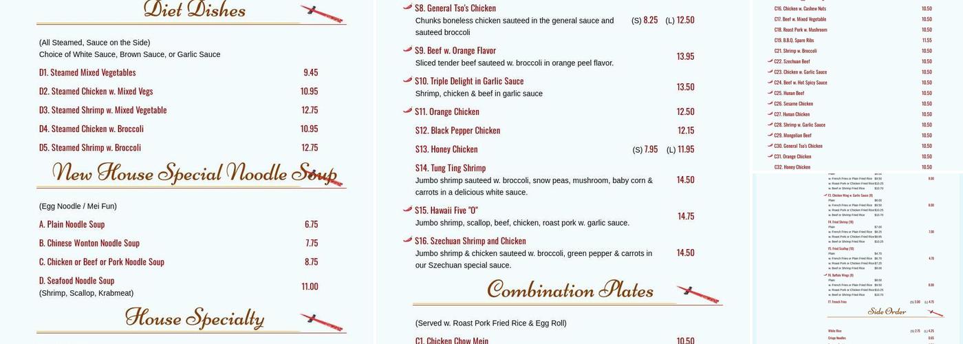 New Hong Kong Restaurant Menu