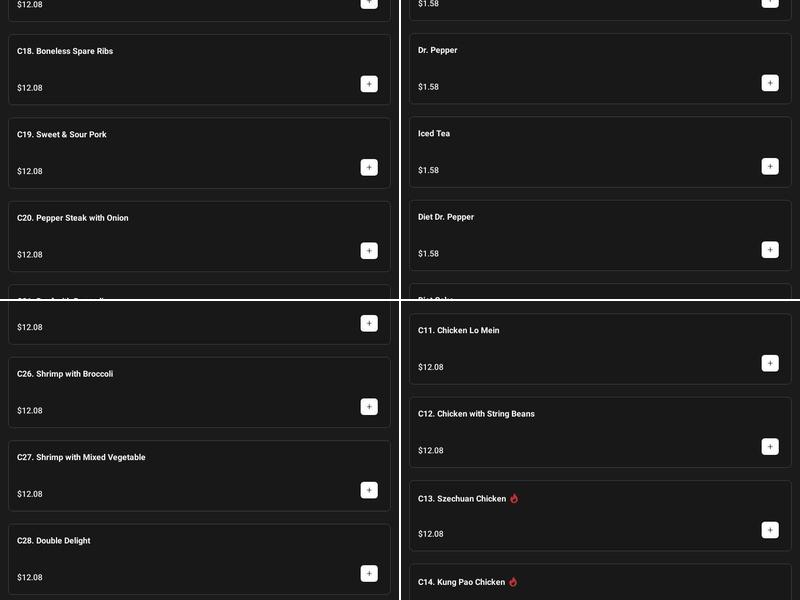 Kim Bo Chinese Restaurant Menu