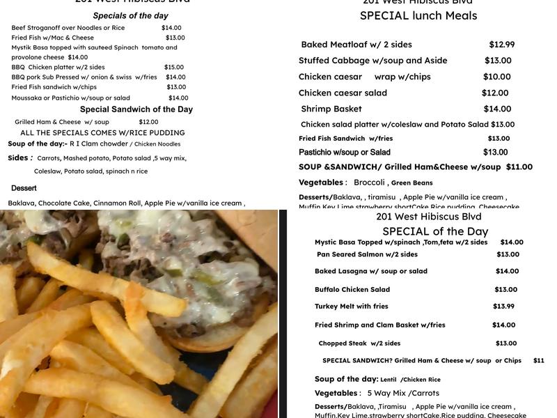 Apollo Diner Menu
