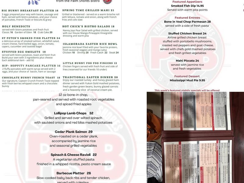 Palm Shores Bistro Menu