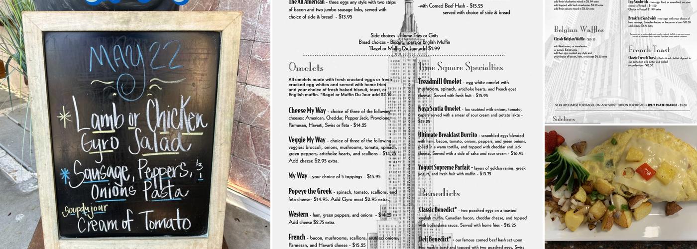 Time Square Diner Menu