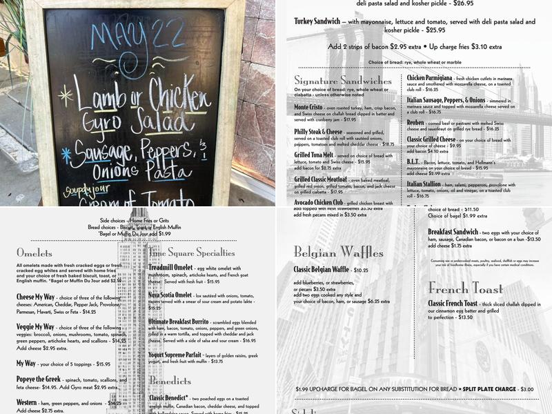 Time Square Diner Menu