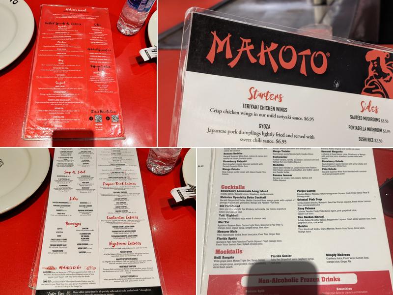 Makotos Japanese Steakhouse & Sushi Menu