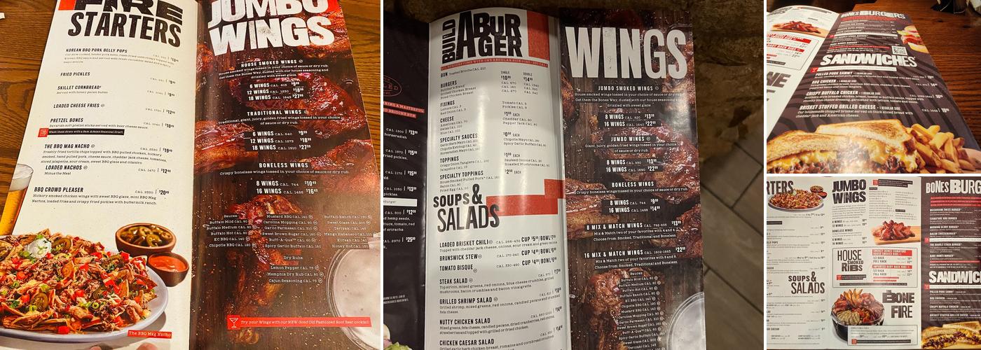 Smokey Bones Melbourne Menu