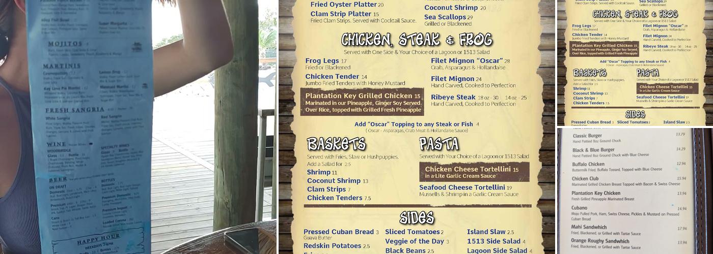 The Old Fish House Bar and Grill Menu